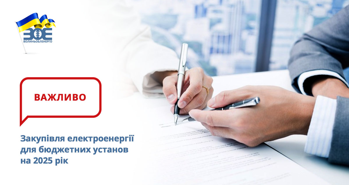 Закупівля електроенергії для бюджетних установ на 2025 рік